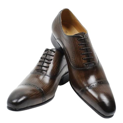 Daniel Wafer Cuero genuino Oxford zapatos de vestir hombres encaje a